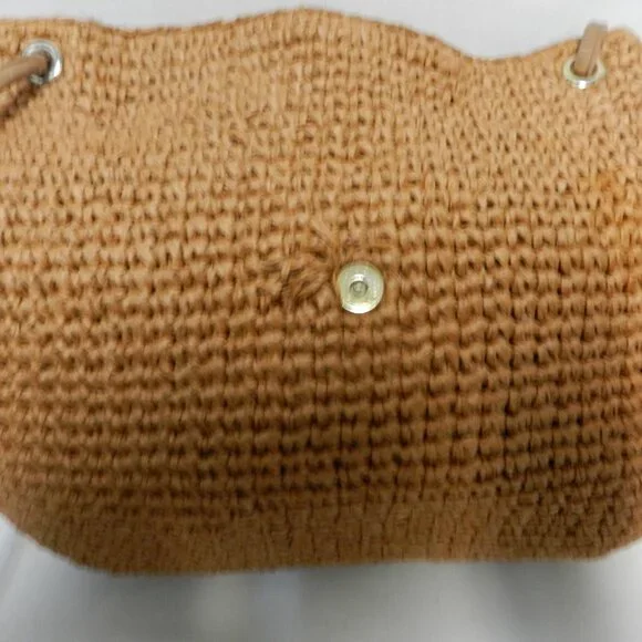 Bally Vintage Straw & Leather shoulder handbag purse made in Italy brown medium - Picture 12 of 16